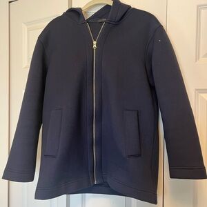 Women's Navy Blue Scuba Hooded Jacket